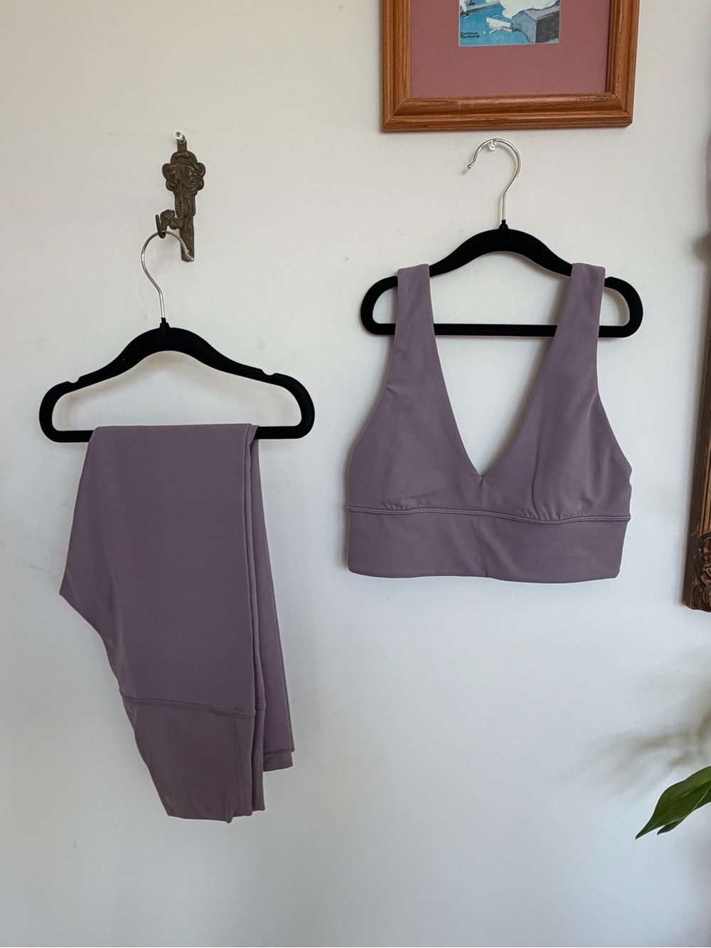lululemon athletica Mauve V-Neck Sports Bralette and Leggings Set